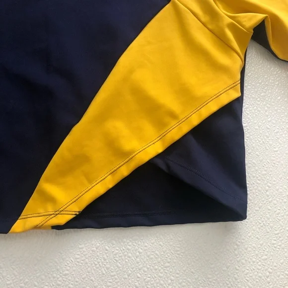 Gymshark Asymmetrical Cropped Short Sleeve Top in Blue and Yellow Size XL - Picture 4 of 9